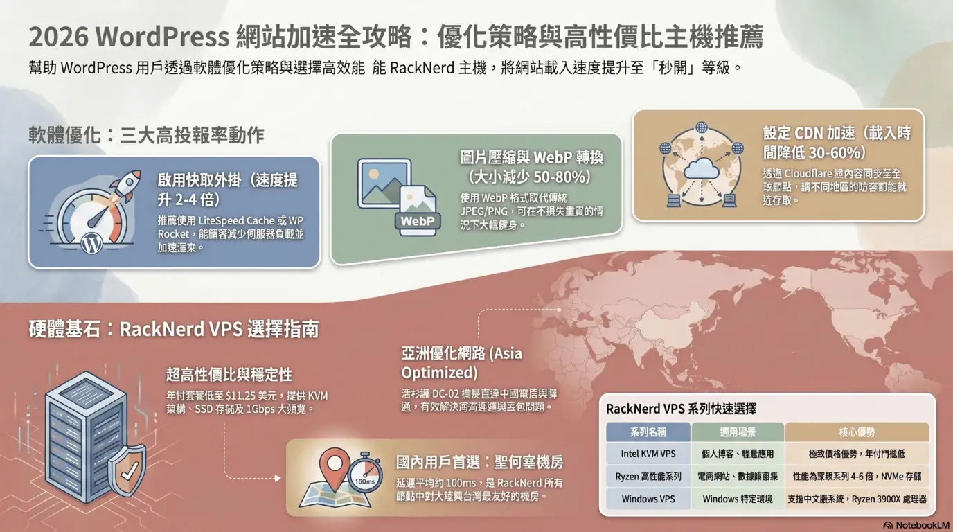 2026 RackNerd 推薦與優惠總整理：低成本打造高效能 WordPress 網站的終極指南