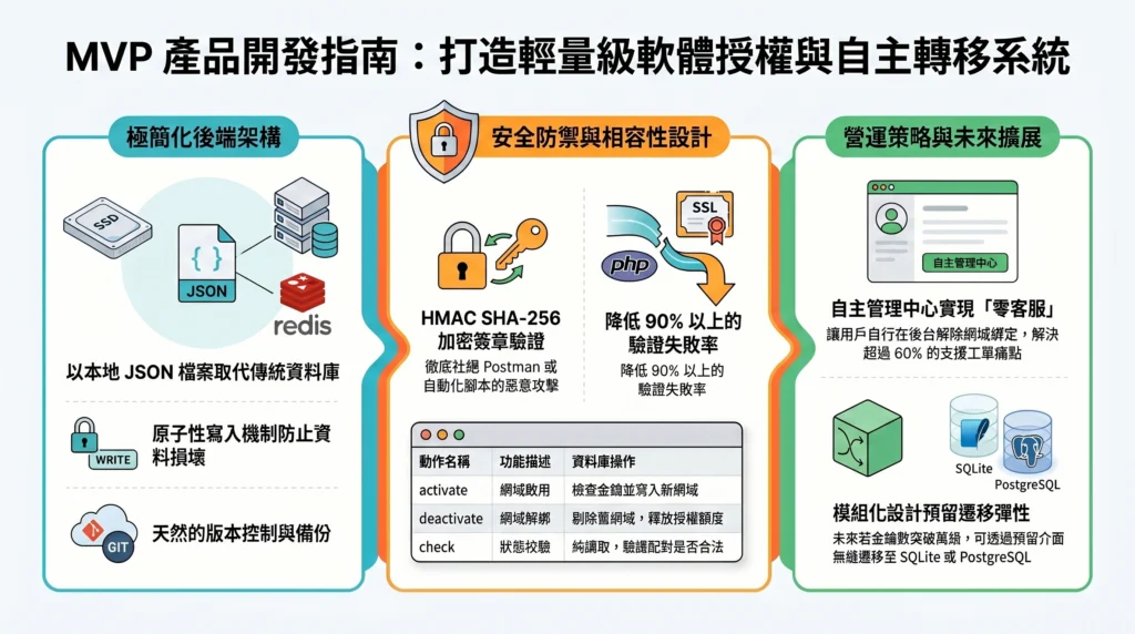 MVP 產品開發指南:打造輕量級軟體授權與自主轉移系統